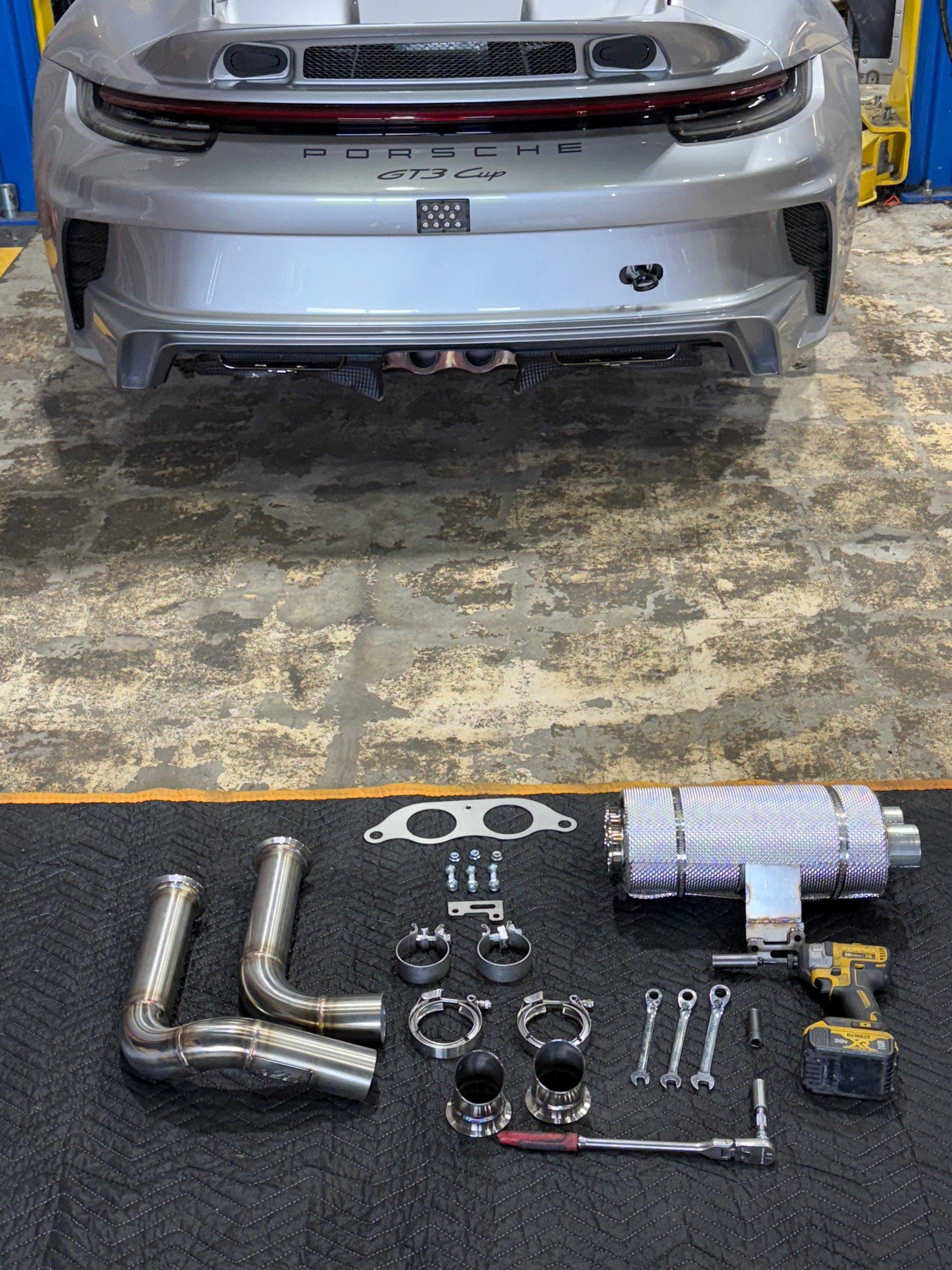 DB Killer Porsche 992 GT3 CUP | Bolt On Resonated Turn Down Exhaust Tips